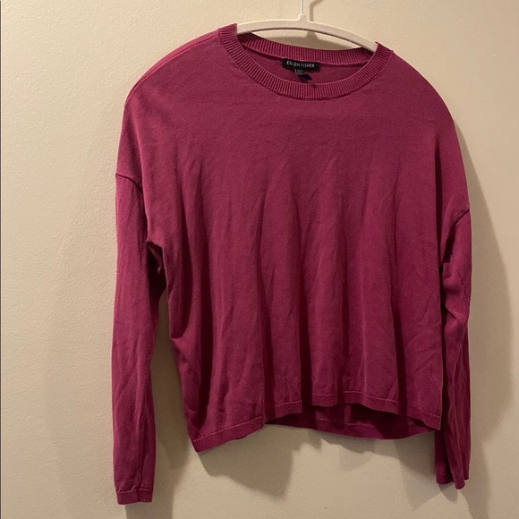 Eileen Fisher Women's magenta  Long Sleeve lightweight sweater - small - Picture 1 of 5